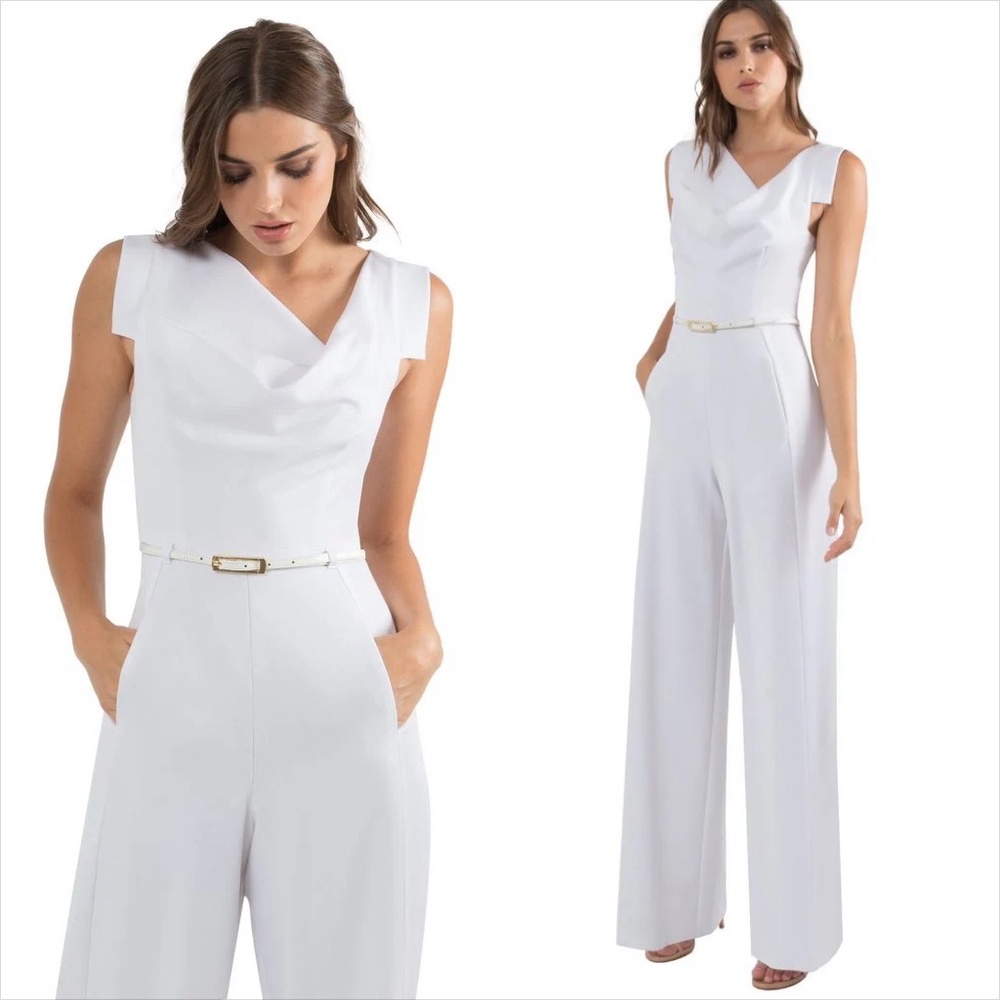 Black halo Jackie O jumpsuit belted wideleg FINAL PRICE